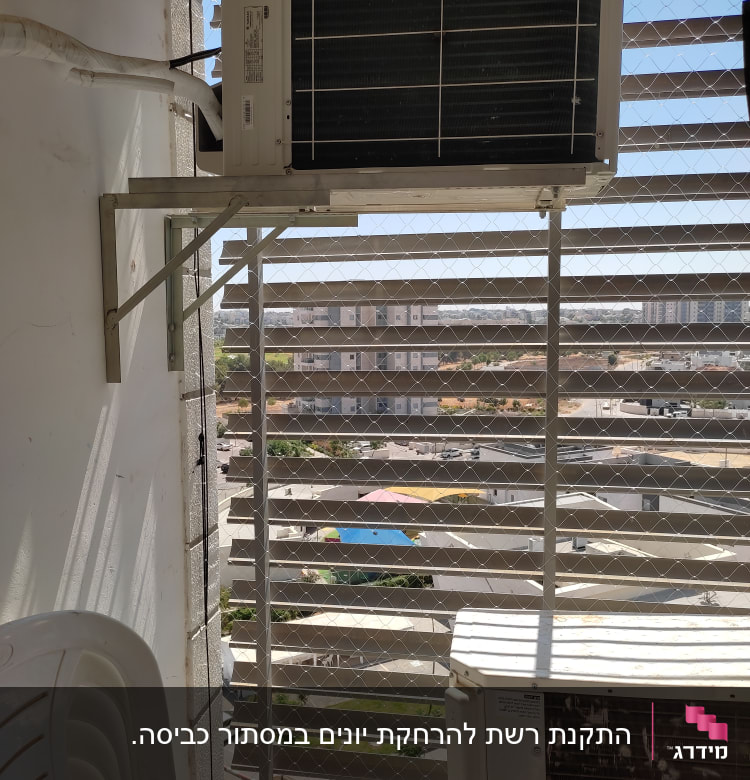 יחידת מזגן חיצונית עם רשת למניעת יונים